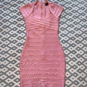 Bandage pink tight dress
